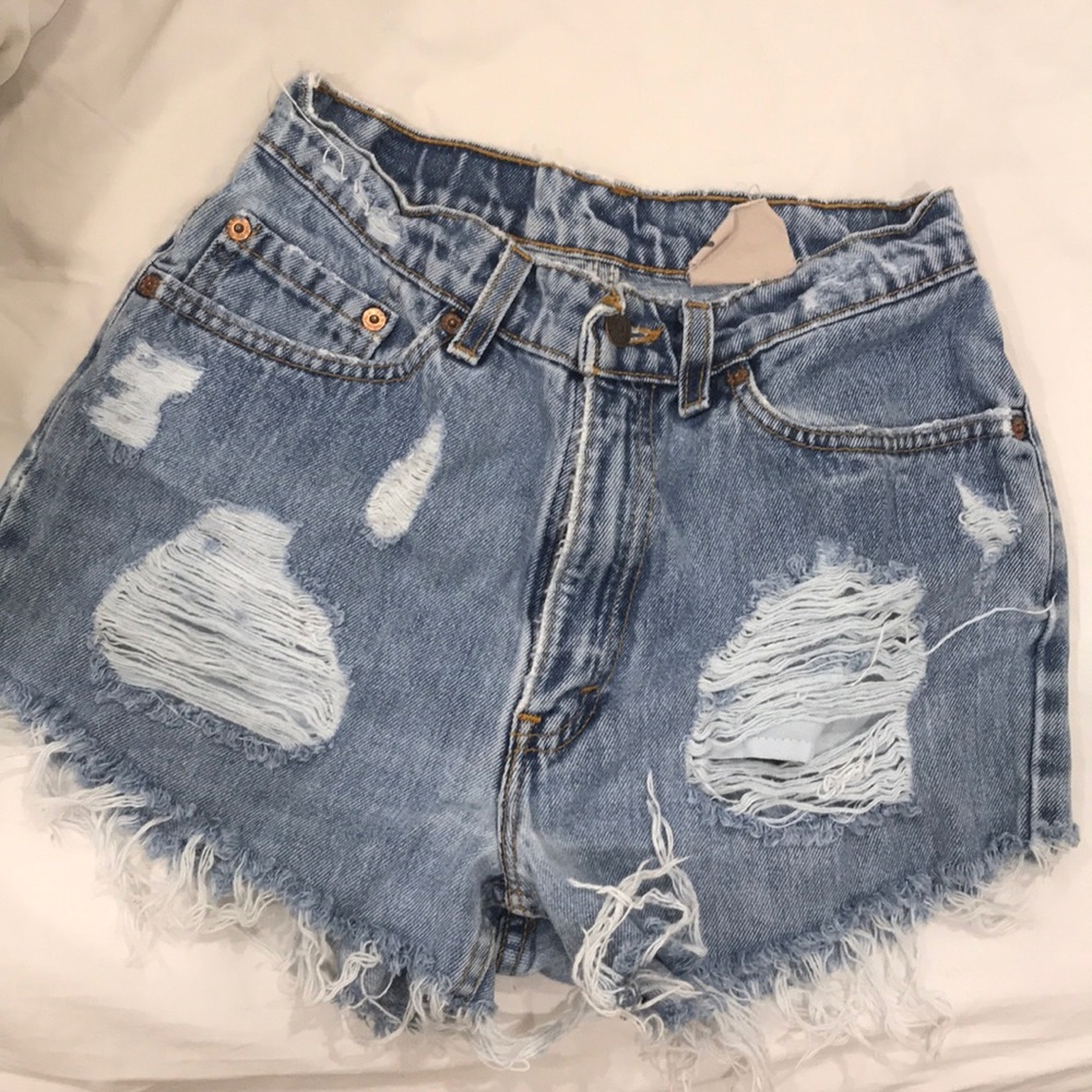 Distressed vintage Levi cutoffs